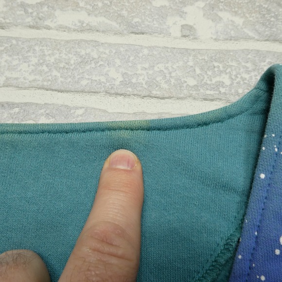 VINTAGE Artisans Sweater Womens M Green Fleece Cardigan‎ Snowy Winter Night - Picture 6 of 11